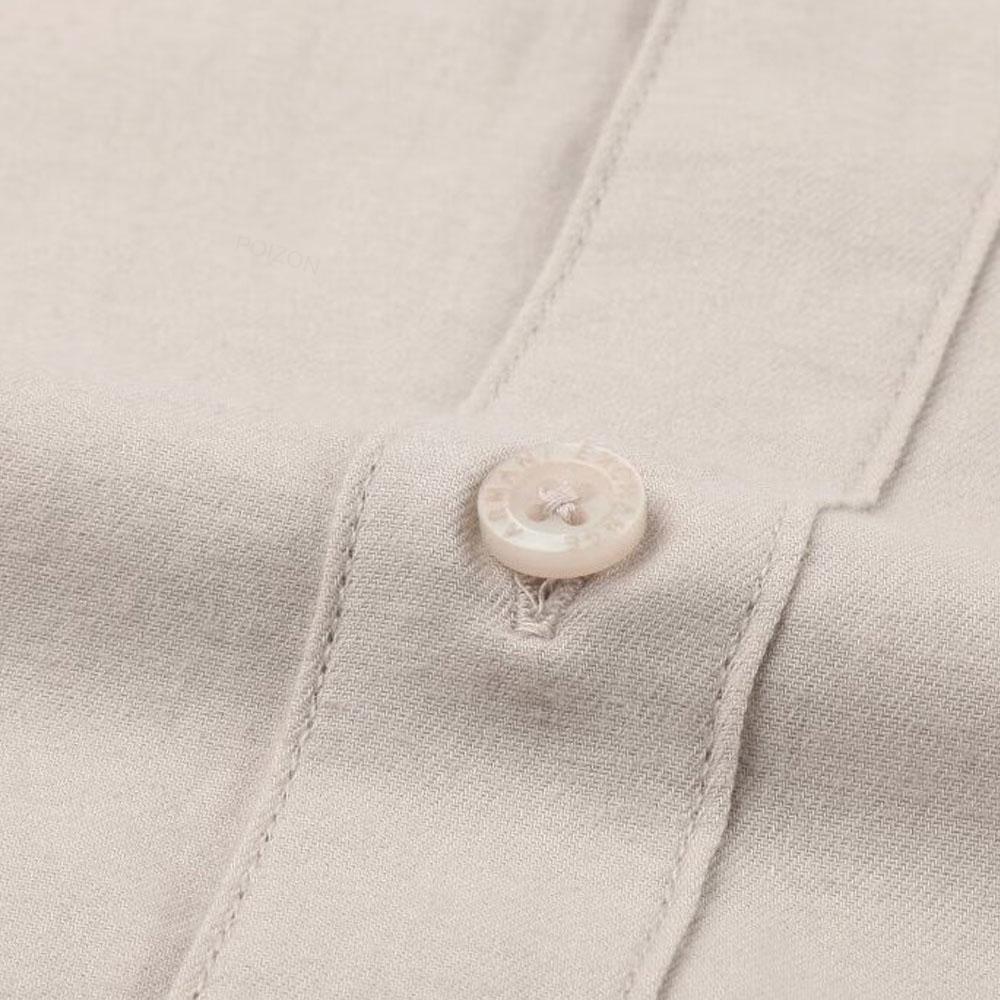 Armani Exchange Solid Color Single-Breasted Long Sleeve Shirt Men Shirts Light-Brown 6LZCL6-ZNWNZ-1709