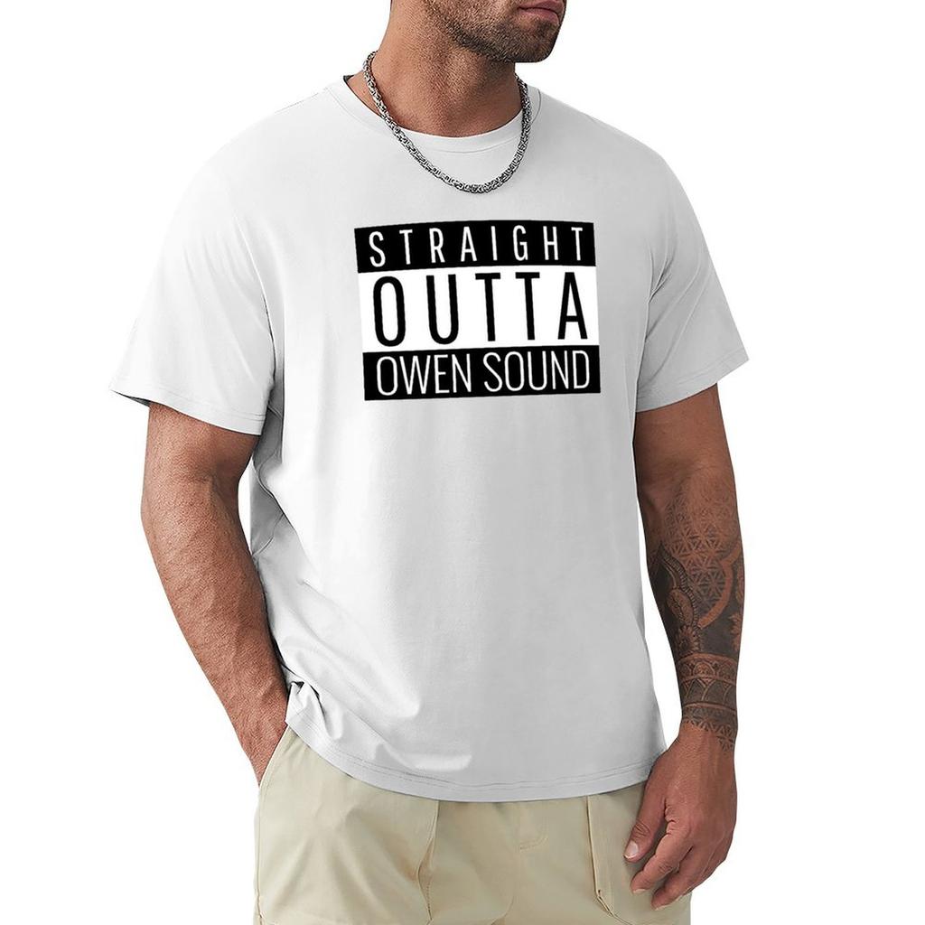 Straight Outta Owen Sound T-Shirt Plus Sizes Oversized T Shirt Kawaii Clothes Mens Graphic T-Shirts Pack