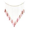 Boho Macrame Wall Hanging Tapestry Cotton Rope Wood Beads Tassel Home Decor 120x85cm Pink