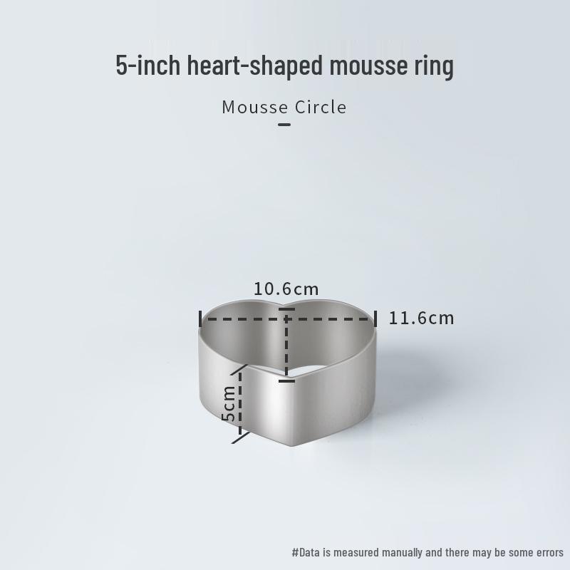 Round Square Heart-Shaped Mousse & Tower Ring, 4-10 Inch, Stainless Steel Baking Mold.