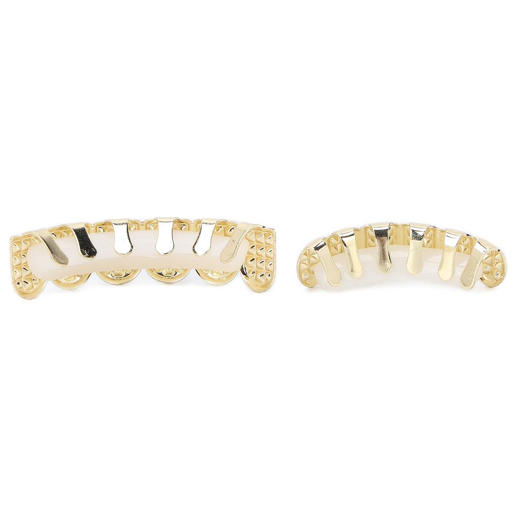 Fashionable Gold Plated Hip Hop Teeth Set Alloy Unisex Rapper Costume Teeth Accessories