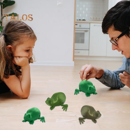 Jumping Frog Toy 3D Printed Frog Model Reptile Figurine Interactive Frog Fidget Toy for Kids And Adults School Projects