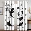 Cartoon Animation Panda Animal Window Curtains in Kids Bedroom Living Room Hall Treatments Kitchen Home Decor Drapes Blinds 2Pcs