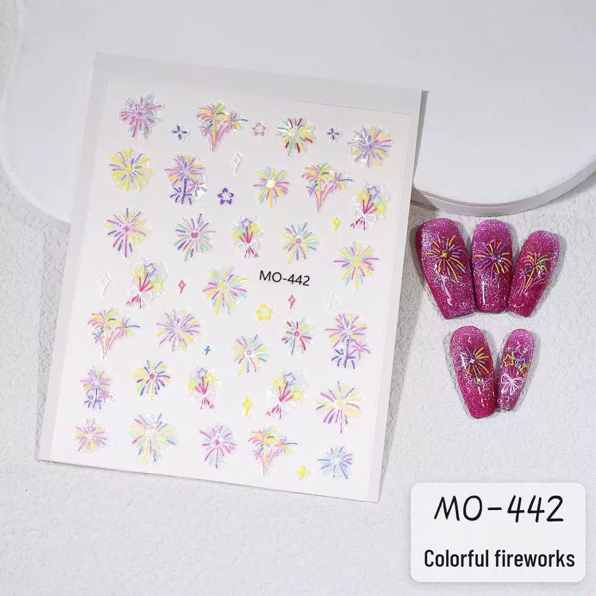 

Наклейки для ногтей Aurora Fireworks – Праздничные цвета ракушек для Рождества и Нового года