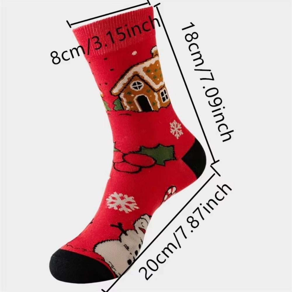 8 Pairs Soft Women Christmas Socks Santa Snowman Elk Comfortable Women Winter Christmas Stockings Xmas Warm Socks