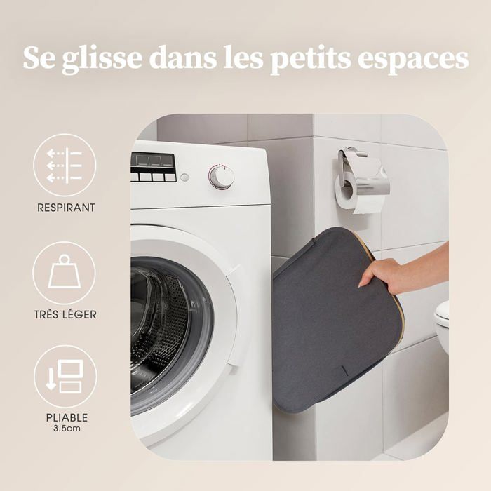 Corbeille à linge - paniers kallax - 40l - tissu - bambou - gris