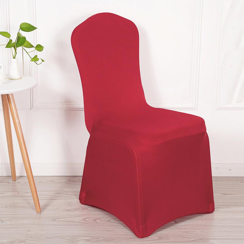Stretchable Red and White Universal Chair Cover for Weddings, Banquets, Hotels
