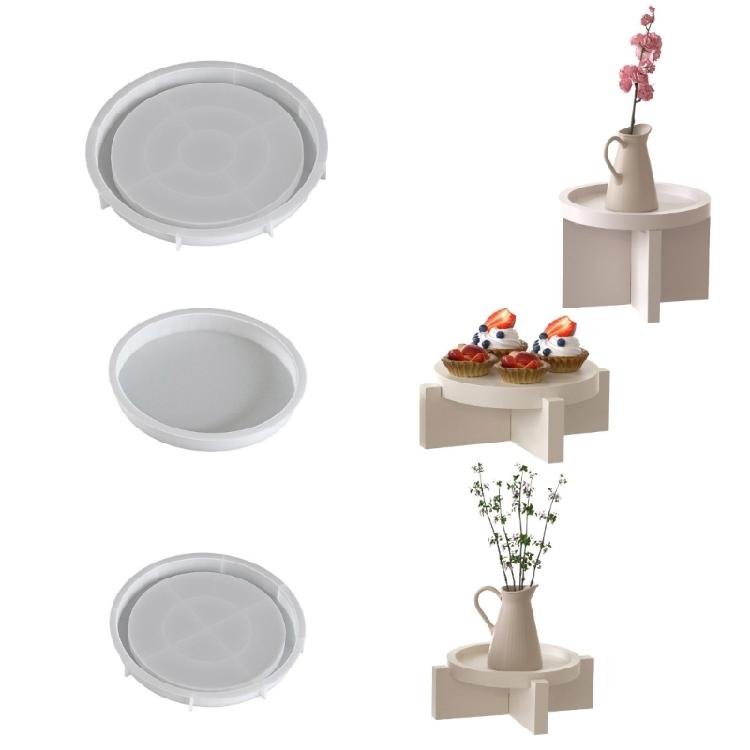 Flexible Silicone Round Plate Tray With Sturdy Feature Designs Craft Supplies for Household Use and Special Occasions