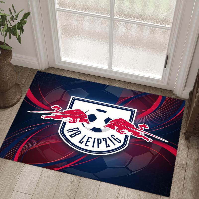 Tappeto in Velluto di Cristallo Design Calcio RB Leipzig Accogliente Non?Tappeto Stampato Antiscivolo per Camera da Letto Soggiorno Ingresso