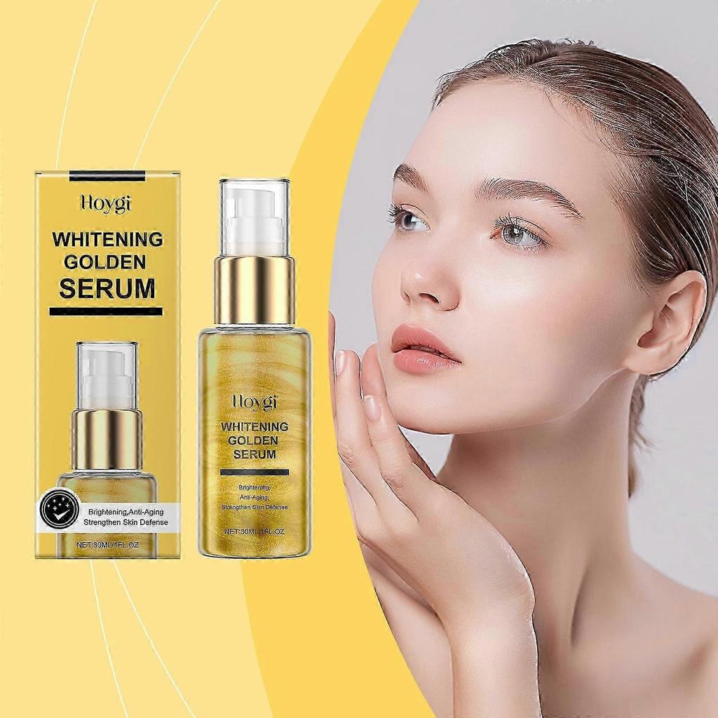 Whitening Golden Serum, Hyaluronic Acid Serum for Face, Brightening Facial Serum, Anti-Aging Anti-Wrinkle Brightening Facial Serum