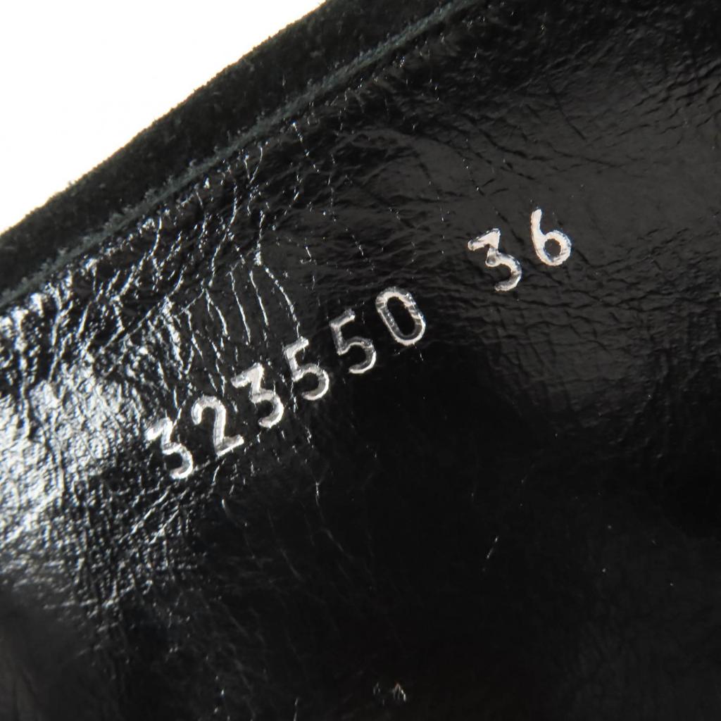 Excellent GUCCI short boots GG pattern back zip suede leather black 36 323550 Used