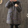 Didelio dydžio medvilnės pamušalo paltas Moteriški žiemos drabužiai Vidutinio ilgio striukė Moteriškas rudens ir žiemos literatūrinis retro laisvas storas medvilnės pamušalo paltas