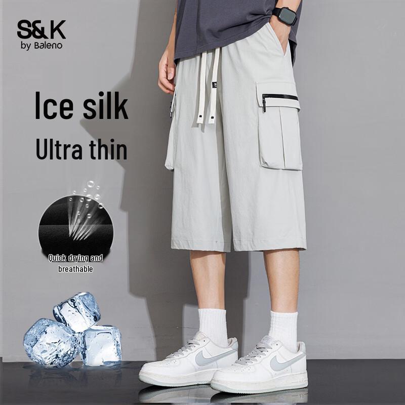 Baleno Men s Ice Silk Cargo Capri Shorts 4XL