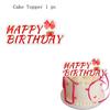 Reusable Strawberry Ribbon Birthday Party Banners Paper Plastic Decoration Cake Insert Balloon For Kids Adults