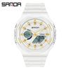 Sandafeng Student Simple Dual Display Synchronous Movement Electronic Watch Waterproof Multi-Function