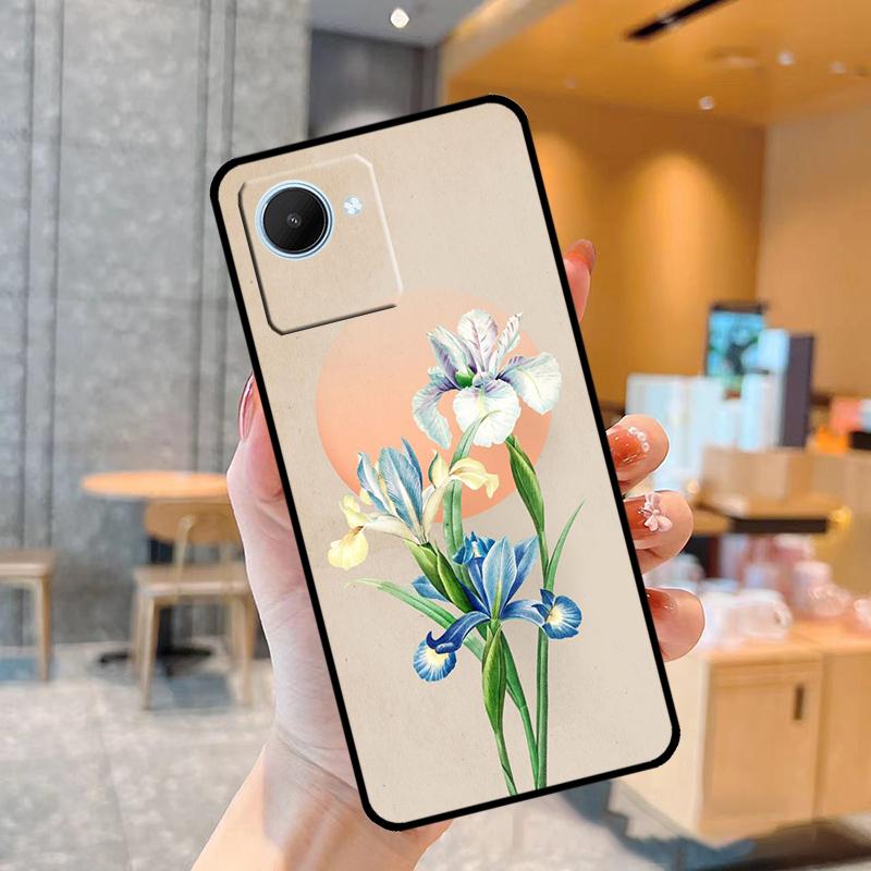 Blue Iris Flower Case For Realme C55 C33 C31 C35 C30 C11 C15 C25s C21Y GT Neo 5 3T 2T 8 9 10 11 Pro Plus