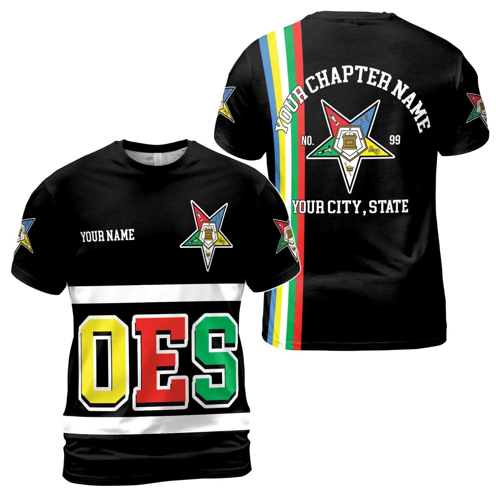 Personalized Multi-color Order of the Eastern Star OES AFAM T-shirt S-5XL XL