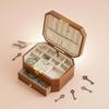 Lockable Jewelry Box Large Capacity Wooden Band Slots for Bedroom