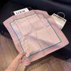 Sen green flower print fresh imitation silk scarf premium versatile square scarf neck protection scarf trendy headscarf scarf women