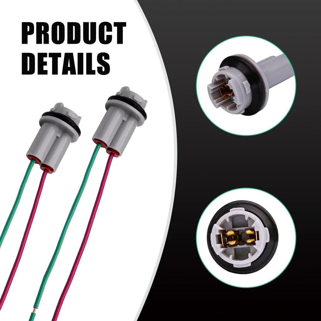 2 PCS T15 Car Brake Light Socket Replacements, Waterproof Soft Vehicle Daytime Running Light Wire Harness, Universal Automotive Turn Signal Light