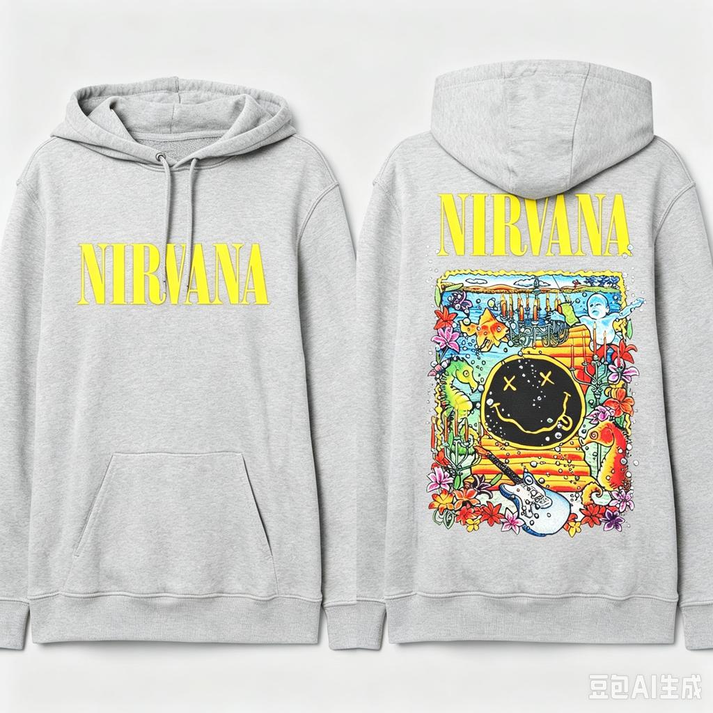 Bluza z kapturem Wszystkie albumy Mężczyźni Kobiety Zespół NIRVANA Grafika Luźne bluzy z kapturem Kieszeń Streetwear Pulower Dres Damska Męska Odzież