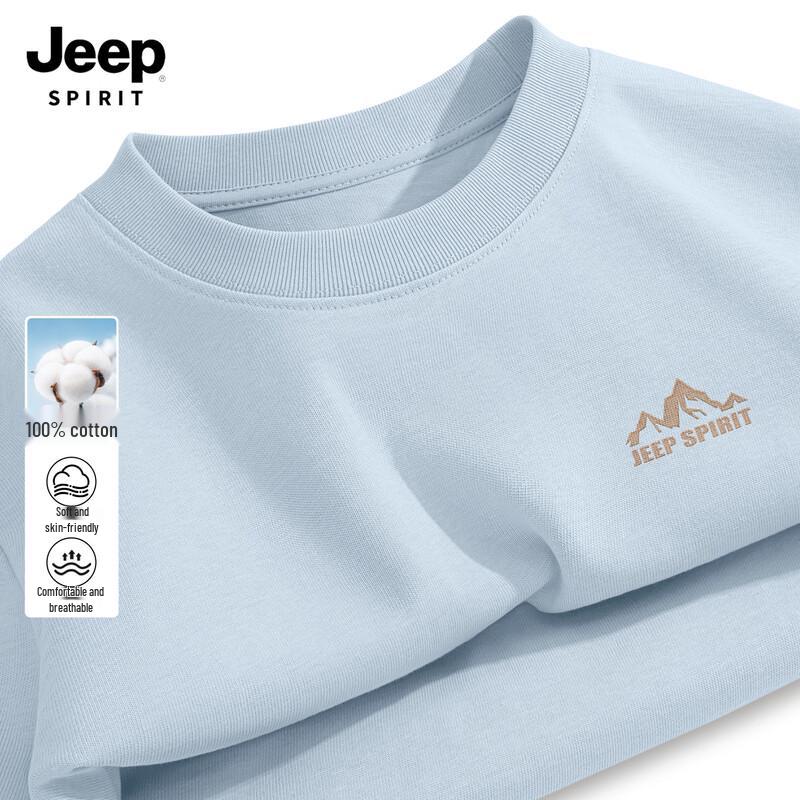 JEEP SPIRIT Men's Long Sleeve Round Neck Cotton T-Shirt