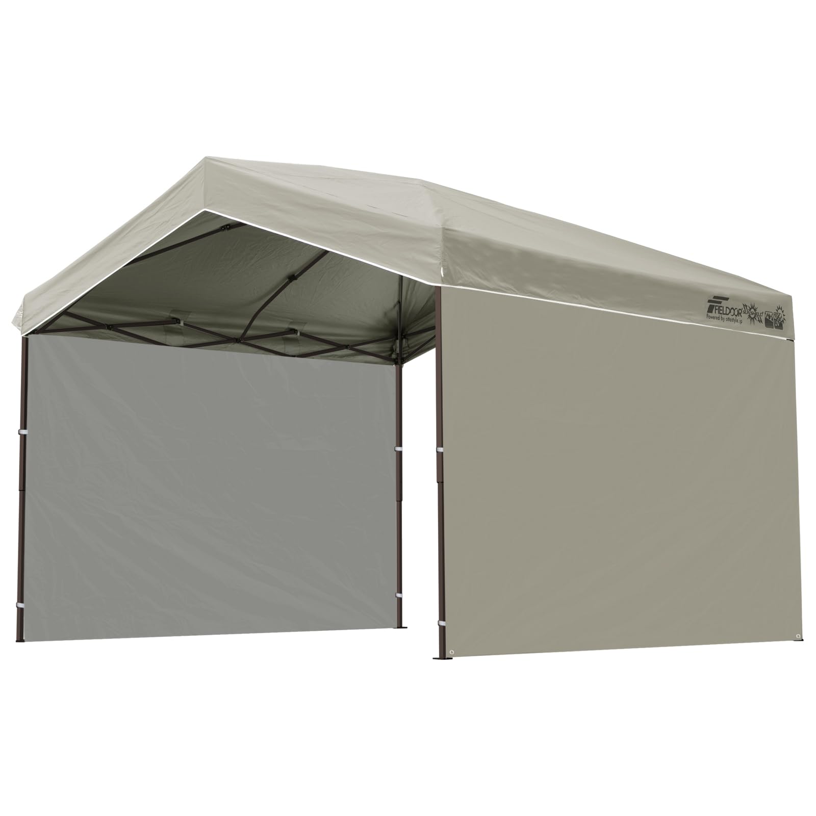 

FIELDOOR One Touch Tarp Tent Side Sheet Set of 2 Brown Frame Triangular Gable Roof Highly Water Resistant Prevents Leakage Shielding Sturdy Steel