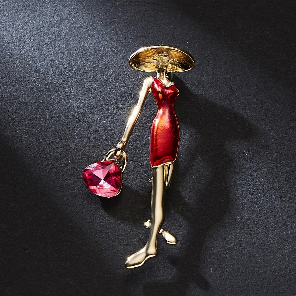 Temperament Dancing Fairy Girls Brooch For Women Men Artistic Cute Rhinestone Ballet Gymnastics Beauty Lady Pins Wedding Jewelry