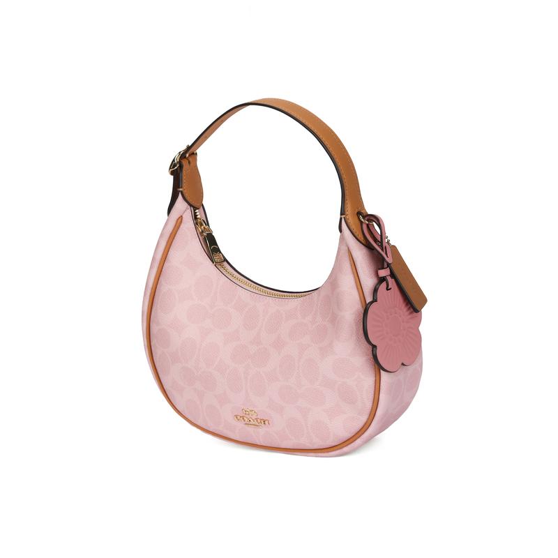 Coach Borsa a tracolla San Valentino Esclusiva CARMEN Crossbody 20 Tracolla Regolabile Stampa Moda Fiore a Mezzaluna Tela Rivestita Media Donna