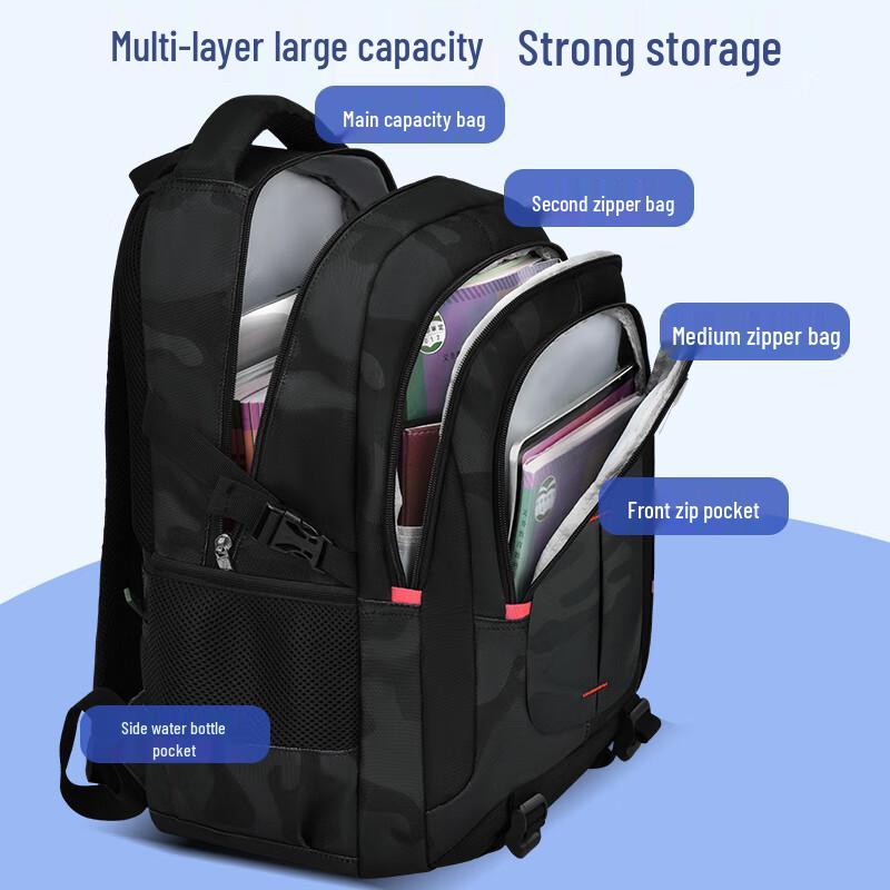 Zhiduobao 2025 Schulrucksack für Jungen, große Kapazität, Rückenschutz