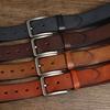 3.8CM Wide Korean Style Washed Retro Men's Genuine Leather Belt