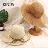 Holiday Beach Fisherman Hat Large Brim Sun Protection Woven Straw Hat Women Panama Chapeau Korean Style