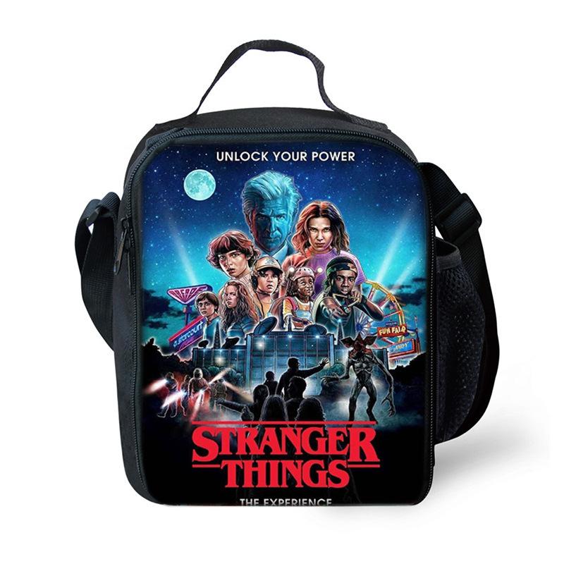 Stranger Things 4 Stranger Things Cartoon Shoulder Lunch Bag Outdoor Picnic Bag