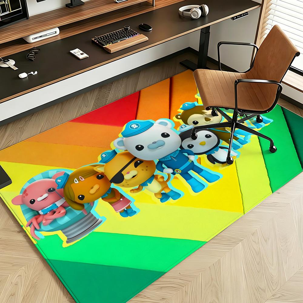 Cartoon T-The O-Octonauts Floor Mat Soft Flannel Entrance Door Mat Non Slip Absorbent Bathroom Bedroom Floor Rug