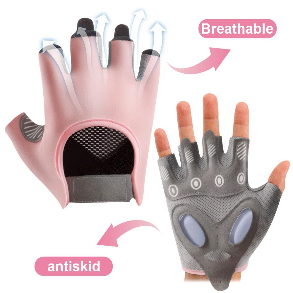 Half Finger Gloves Breathable Exercise Gloves Liquid Silicone Weight Lifting Gloves for Women for Weightlifting Fitness Training