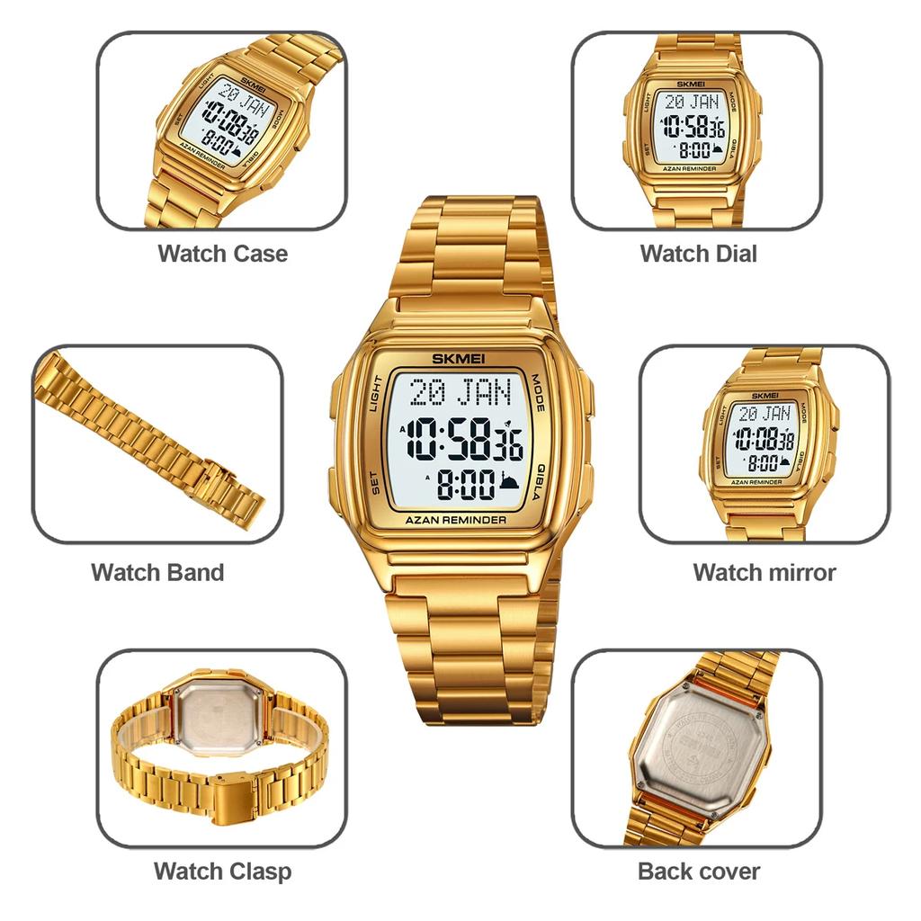SKMEI 2240 Time Reminder Direction Function Wristwatch For Women Men Digital Watch Led Light Display Watches Pilgrimage