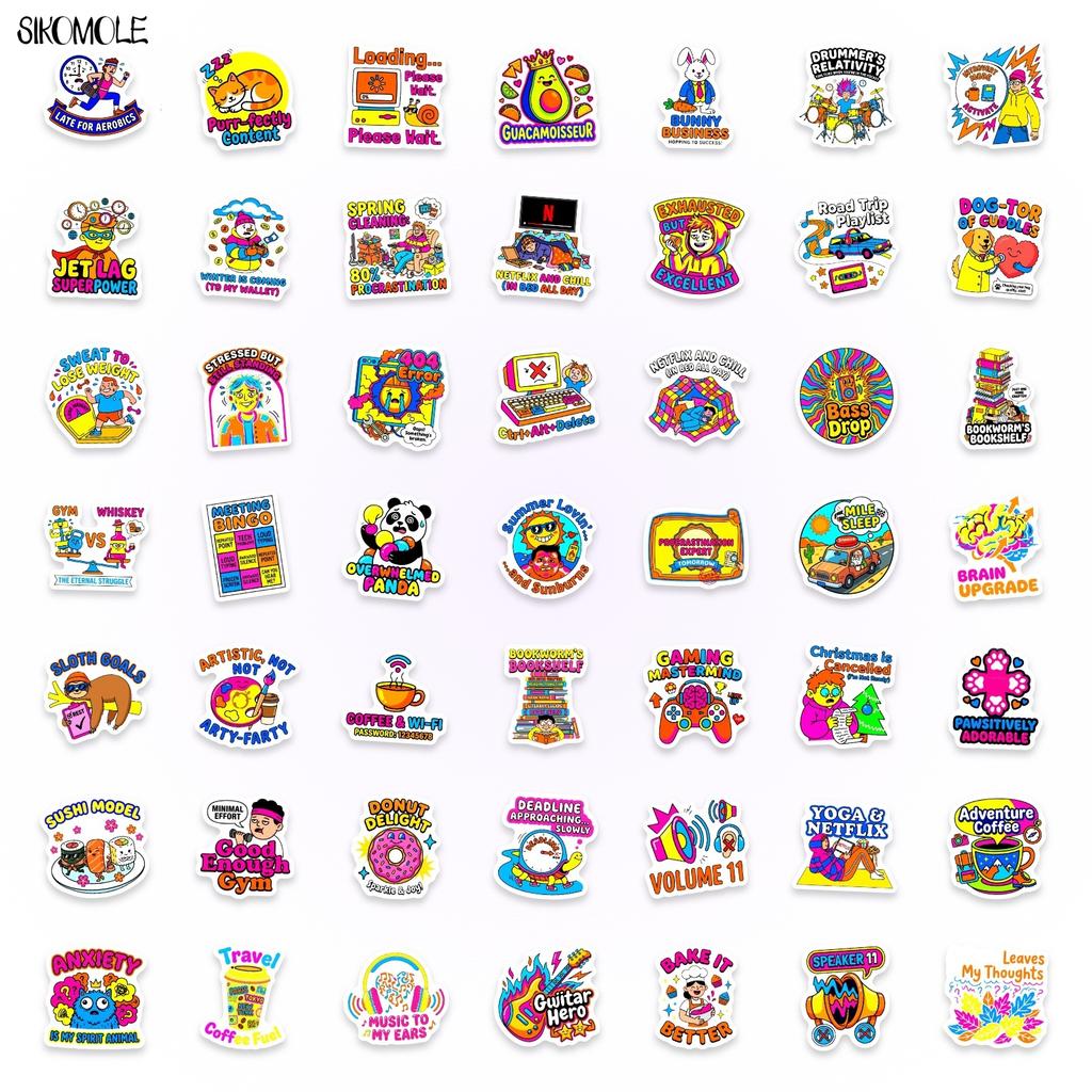 10 30 50Pcs Cartoon Funny Internet Roast Stickers Book Diy Skateboard Toys Guitar Luggage Suitcase Decoration Graffiti Sticker