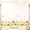 Colorful Flowers Butterflies Window Stickers Static Cling PVC Waterproof Floral Decal For Home Bedroom Bathroom Glass Decoration