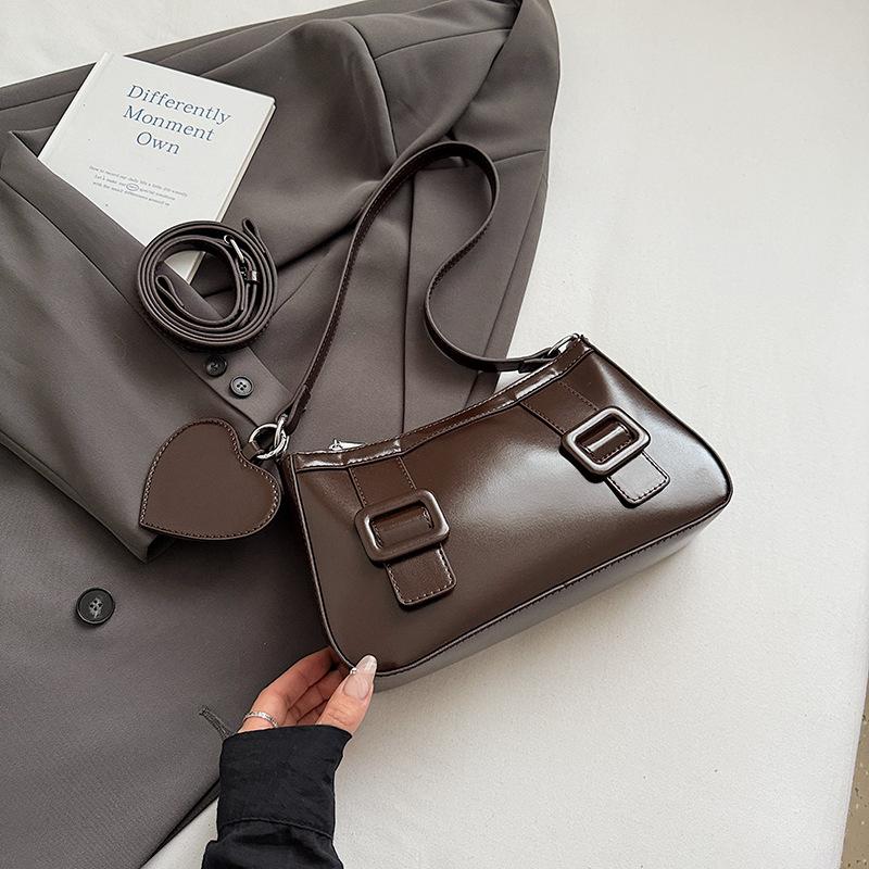 

Сумка-багет маленькая квадратная стильная одноплечевая женская сумка высокого уровня внешнего вида качественная одноплечевая сумка кофейный