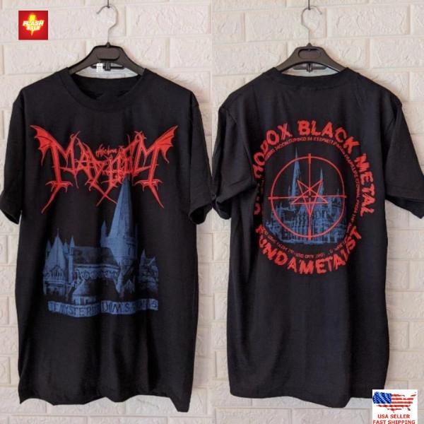 Trending VTG Mayhem Band Tour Concert Heavy Cotton S-5XL Black T Shirt Unisex T-Shirt S
