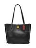 34 Large Capacity Knob Solid Color Leather Tote Bag Women Tote Bags Black C0689-B4BK
