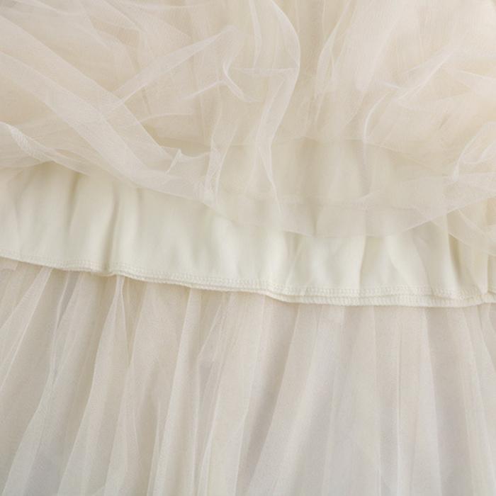 Women Spring Fall High Waist All Match Multi-Layer Color Matching Mesh A Line Skirt