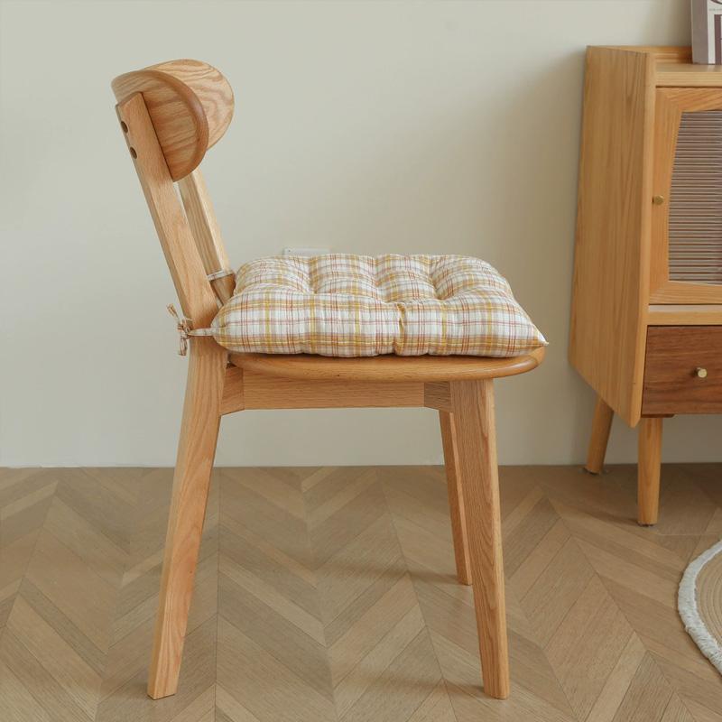 Student Fart Pad Office Supplies Strap Thicken Cotton Pad Winter Checkered Warm Cushion Window Seat Cushion
