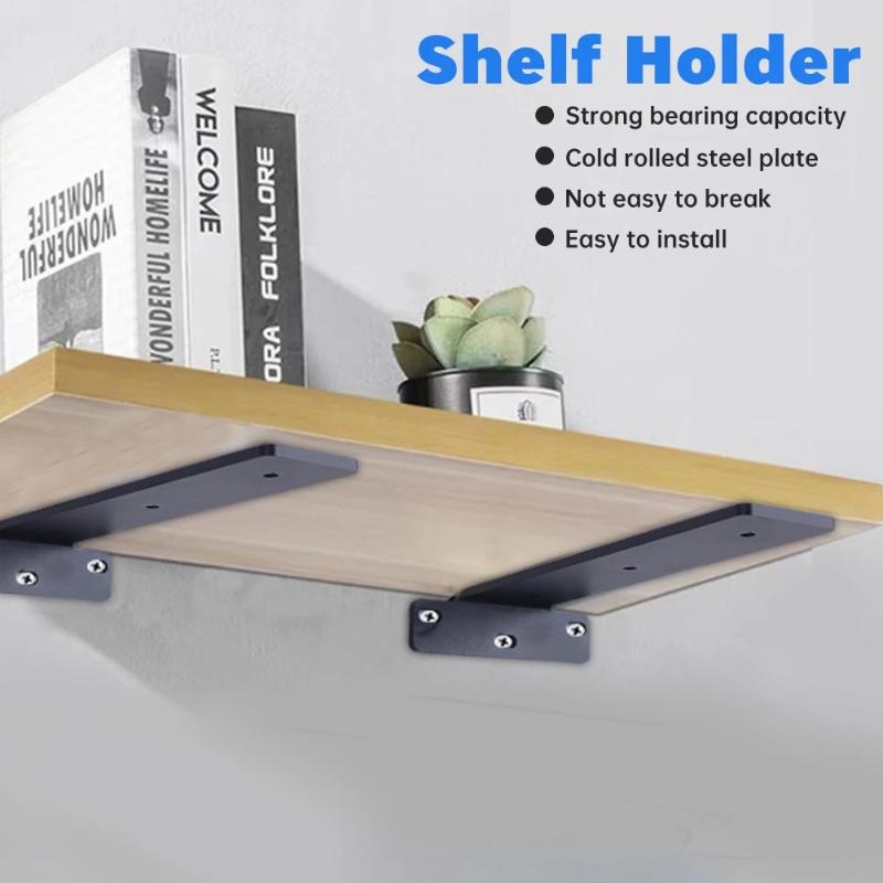 3mm Thick Hidden Floating Bracket Set Heavy Duty with Complete Screws for Wall Mount Storage Shelves Office Use