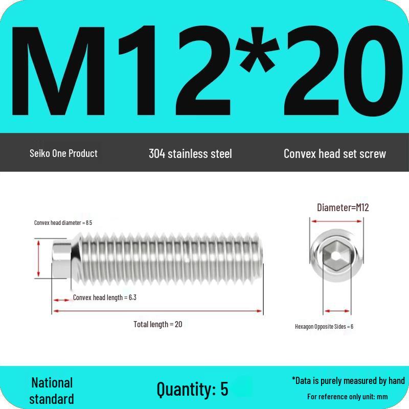 304 Stainless Steel Cup Point Grub Screw - Sizes M3 To M10