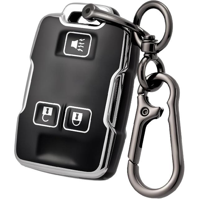Key fob Cover for GMC with Keychain,Soft TPU Car Key Cover Case for Chevy Colorado Silverado Suburban Tahoe GMC Canyon Sierra Yukon 2014- чёрный