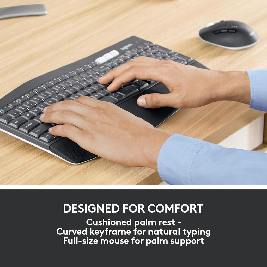 Logitech MK850 Wireless Bluetooth Office Keyboard and Mouse Set Mac iPad Computer Keyboard Dual Mode Connection