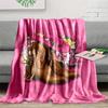 Western Cowboy Hat and High Heel Boot Print Flannel Throw Blanket - Polyester, Reversible, Digital Printing, Soft and Durable