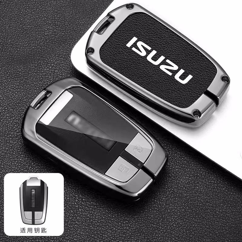 

Alloy Leather Car Smart Remote Key Fob Case Cover Protector Shell For Isuzu D-MAX MUX Truck DMAX 2015 2016 2017 2018 2019 2020