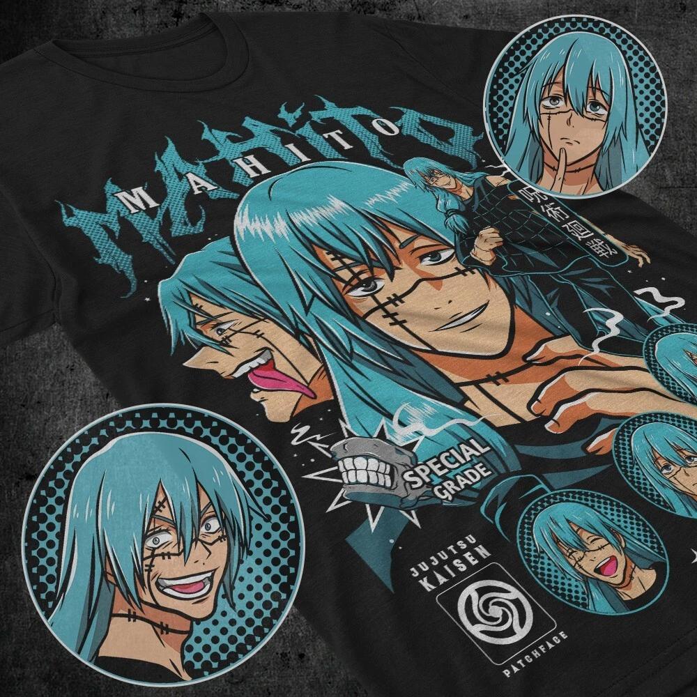 Mahito TShirt Jujutsu Kaisen Gojo Girl Anime Horror Unisexga Black Shirt All Size